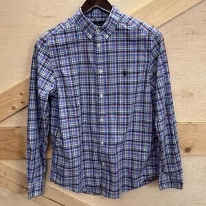 Ralph Lauren Shirt Youth XL Boy's 18-20 Classic Plaid Long Sleeve Button Down